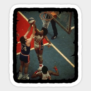 Julius Erving blocking a Bobby Jones Shot Sticker